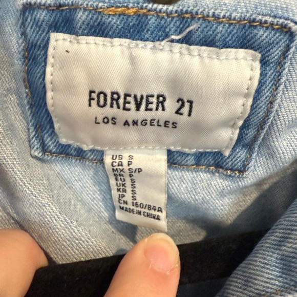 Forever 21 Blue Denim Jacket with Gray Accents - Picture 2 of 4